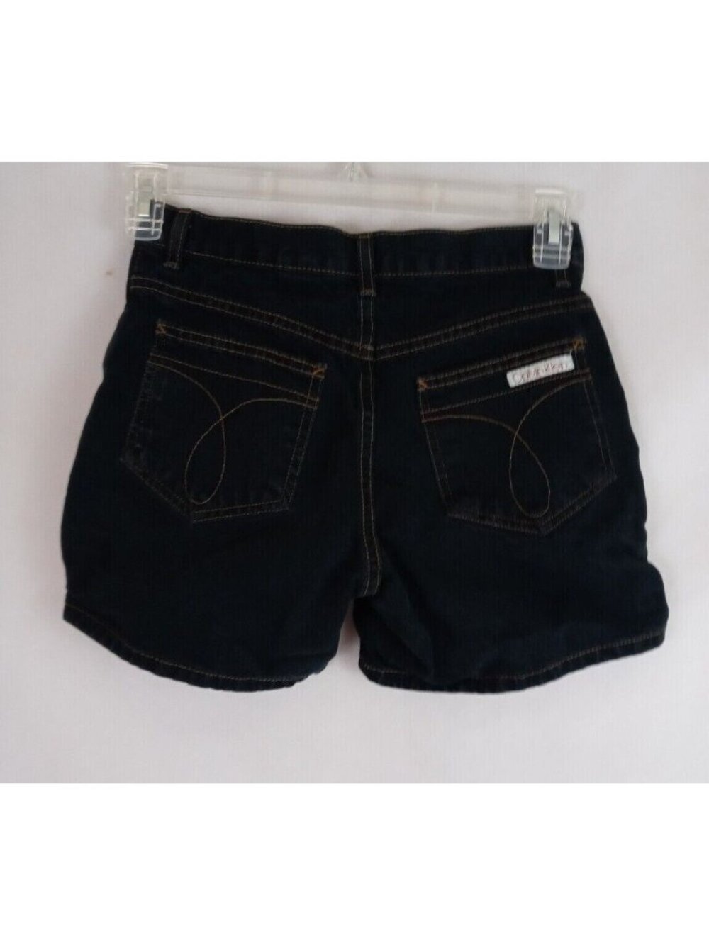 Vintage Calvin Klein Dark Wash Indigo Blue Booty Shorts Size 2 Inseam 4"
